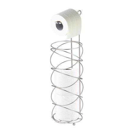 HOME BASICS Home Basics Modern Spiral Freestanding Dispensing Toilet Paper Holder, Satin Nickel ZOR96301